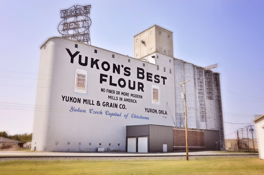 The historic Yukon's Best Flour mill and grain elevator in Yukon, Oklahoma.